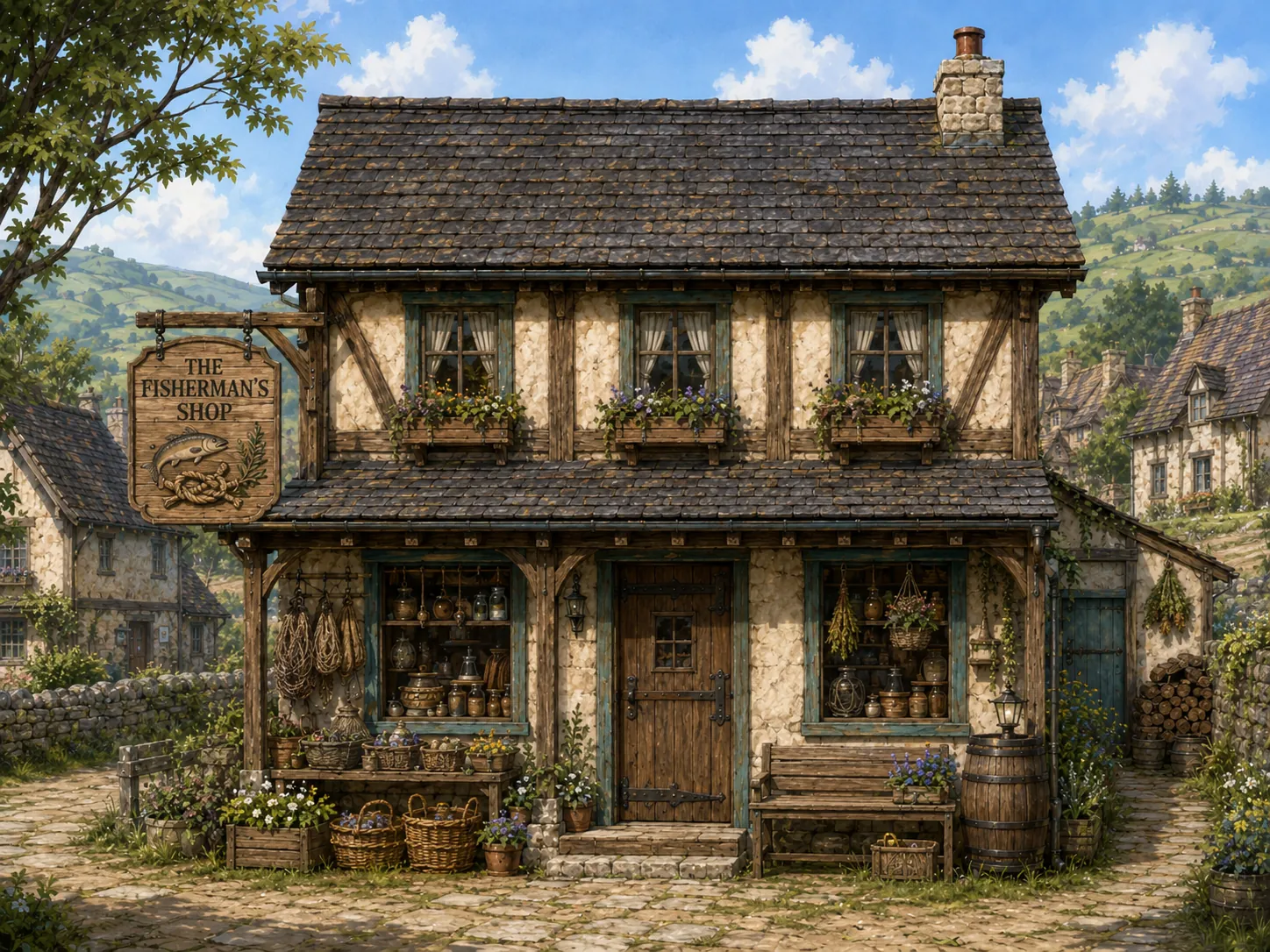 The front entrance of The Fisherman's Shop.
